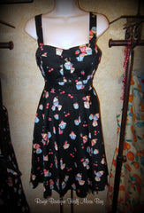 Retro tie-back Cupcake Print Hostess dress