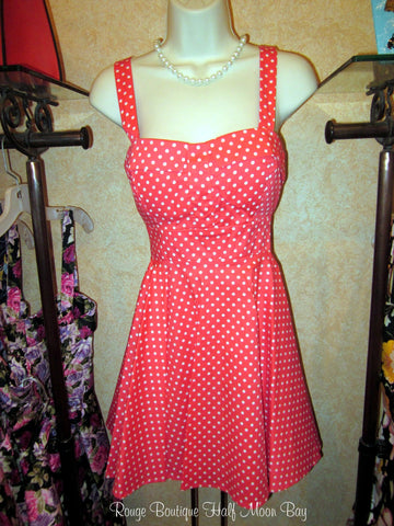Retro Tie-back polka-dot dress (short)