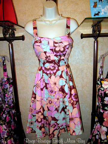 Retro tie-back Floral Hostess dress