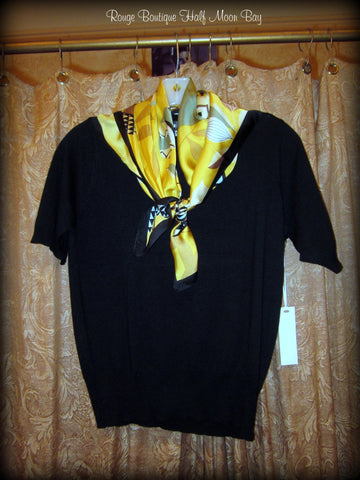 Short sleeve retro sweater (black)