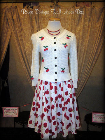 Red cherry print Skirt