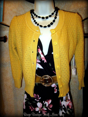 Button down retro sweater (mustard)