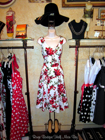 Red Floral Hostess Dress