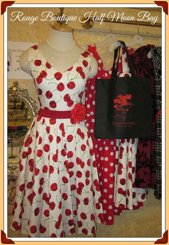 Retro Cherry Print Hostess Dress