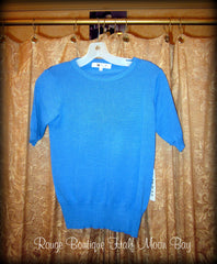 Short sleeve retro sweater (blue)
